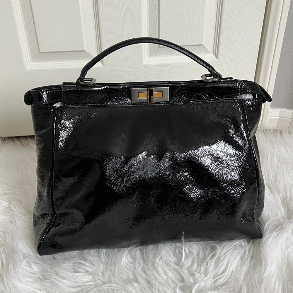 Fendi Black Patent Leather Handbag